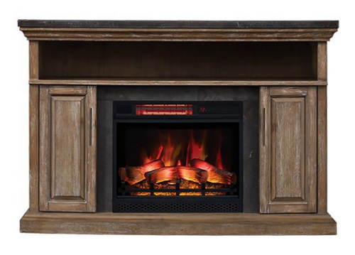 56" Bangor Weathered Coffee Wall Infrared Electric Fireplace Mantel