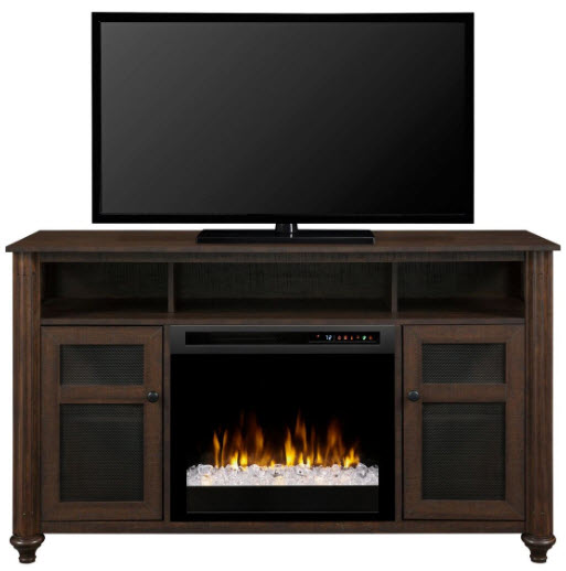 56" Dimplex Xavier Media Console Electric Fireplace With Glass Ember Bed
