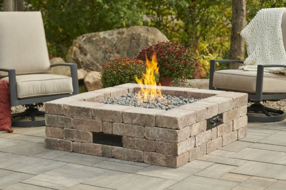 Bronson Block Square DIY Gas Fire Pit Kit