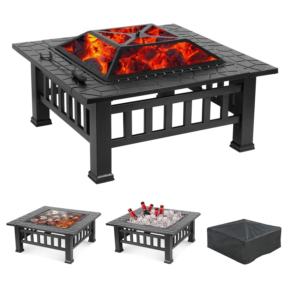Upland Charcoal Fire Pit with CoverBlack