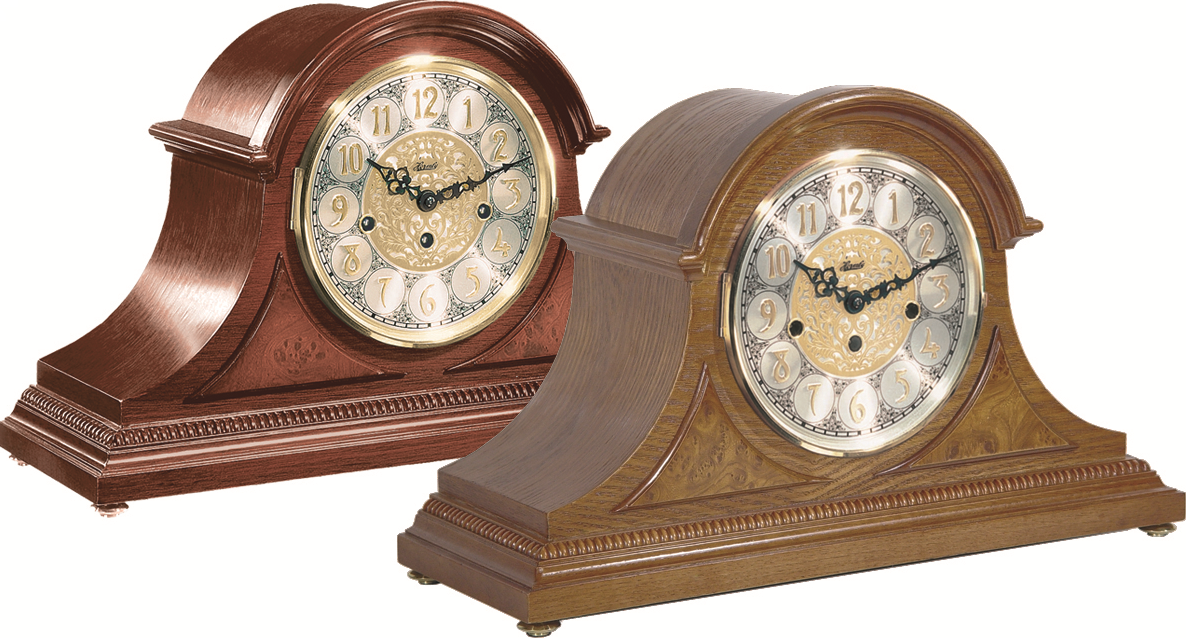 18'' Amelia Classic Oak / Elegant Cherry Mechanical Hermle Mantel Clock